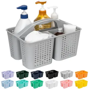 Portable Shower Caddy Organizer with Handle, Plastic Shower Basket Holds Soap, Shampoo, Hair Supplies and Beauty Products, Cleaning Supplies Organizer for Home, Dorm, Shelf and Cabinet