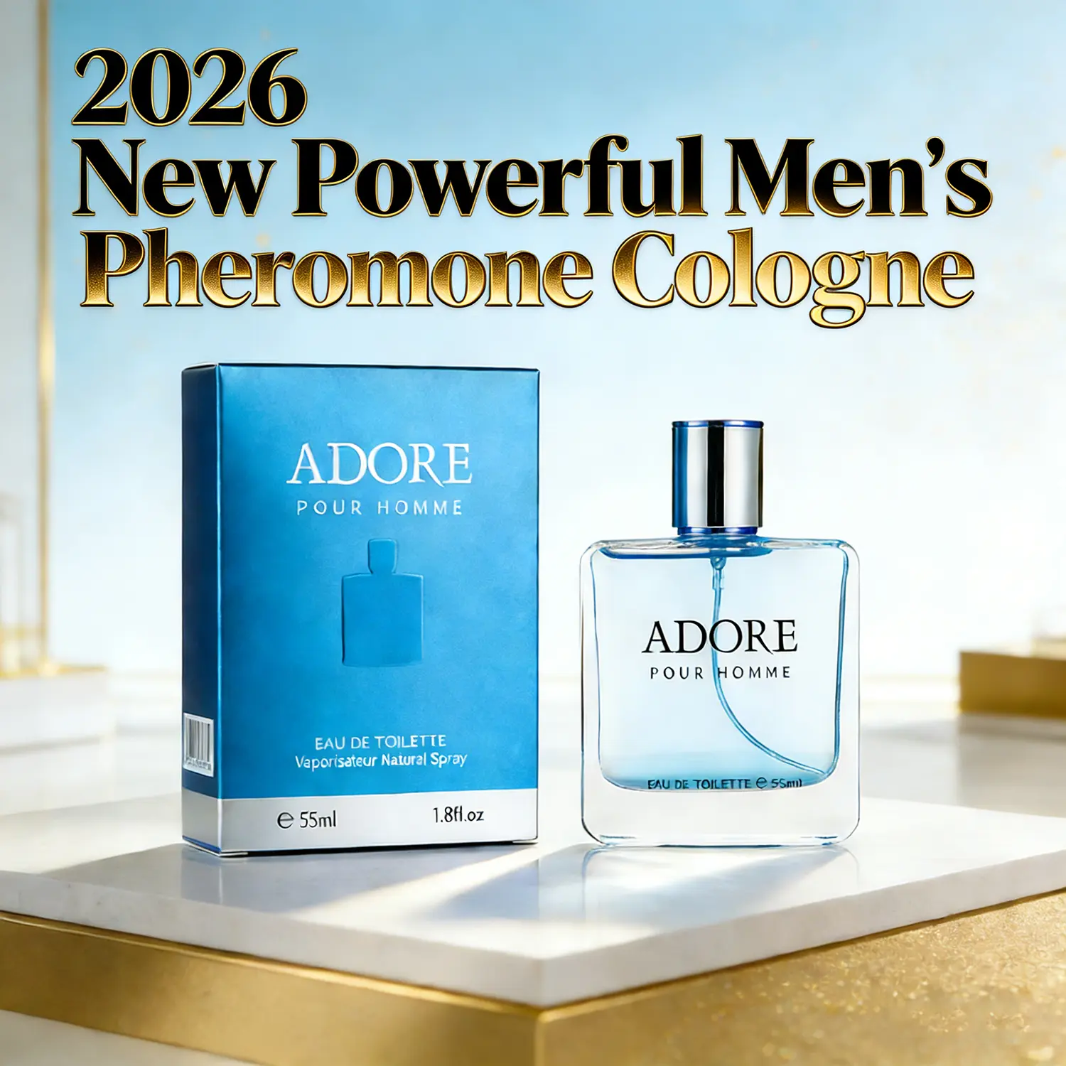 Pheromone Cologne for Men, Long-Lasting Eau de Toilette for Attraction with Smoked Whiskey, Flower & Musk Notes, 55ml 1.8 oz Natural Spray, Strong Men's Fragrance, Feromones Men's Fragrance