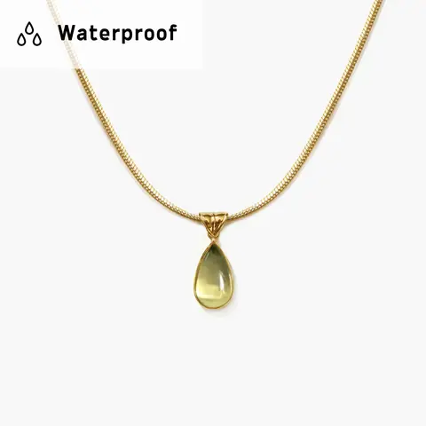 en route 18K Gold Plated Waterproof Waterdrop Necklace, Sleek Waterproof Design, Easy Care, Minimalist Everyday Jewelry for Casual Outfits or Layering Effortlessly #SpringStatements