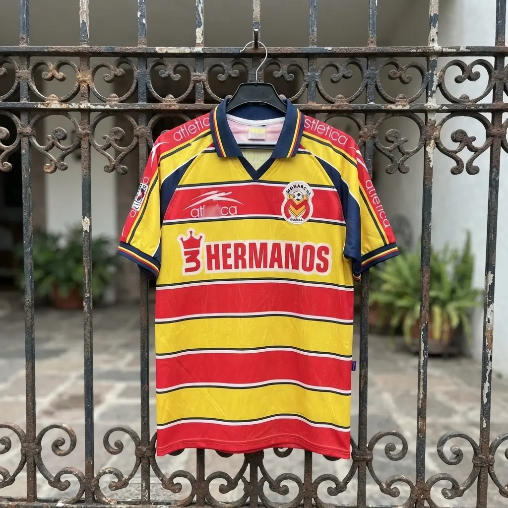 Football Shirts for True Fans 1999/00Monarcas Morelia Home Shirt, Print Collared Football Jersey