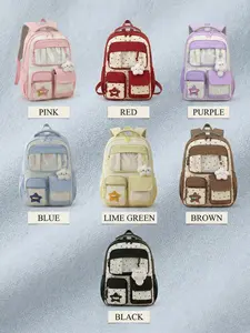 Cute Star Print Backpack for Girls  | Lightweight, Durable & Spacious | Perfect School Laptop Bag for Teens