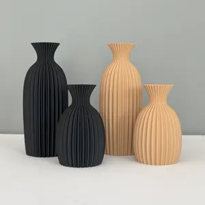 a White matte plastic vase, khaki matte plastic flower vase for Pampas Grass, Nordic Boho Style, Decorative Vases, Home decorative vase, for home decor