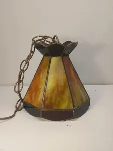 Tiffany Style Stained Glass Hanging Ceiling Light Fixture Pub Bar Lamp 7"