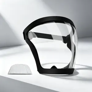 Transparent Visor - Adjustable Full-Face Protective Shield，Durable Plastic Safety Mask Heat & Impact Resistant for Work, Kitchen, and Outdoor Use with Easy Drawstring Closure.Protest safety goggles