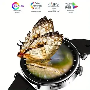 Ormos smart Watch Circular HD Display and call (receive/dial), music player, Fitness Watch Smart Phone Wearable watch (pink, black, white) Wristwatch