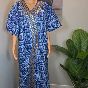 Women Adire kaftan gown
