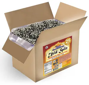 Rani Urid/Urad Split Chilka (Split Matpe Beans with Skin) Indian Lentils 400oz (25lbs) 11.36kg Bulk Box ~ All Natural | Gluten Friendly | NON-GMO | Vegan | Indian Origin
