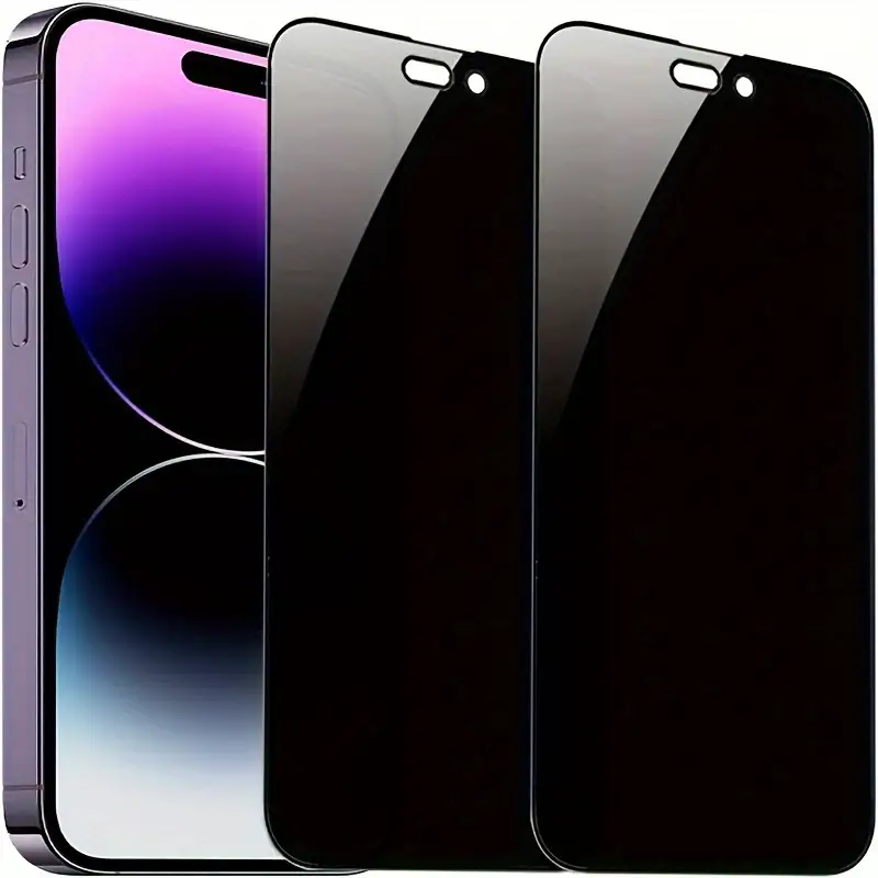 [2+2]For IPhone 16, 15, 14, 13, 12, 11 Series Privacy Screen Protector - Privacy HD 9H Tempered Glass Screen Protector Accessories (Set Of 2)+HD Displ