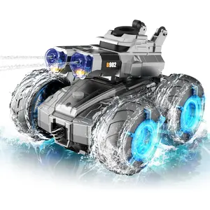 Amphibious te Control Car with Water Gun, Waterproof  Truck Toys 4WD All-Terrain RC Cars, RC Trucks Pool Toys Gesture Sensing Rc Stunt Car, Birthday Gifts for Boys Age 8-12+ Yrs