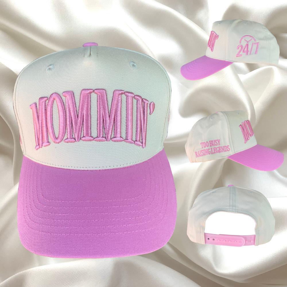 Mommin MAMA Trucker Hat for Women Embroidered Mom Baseball Cap Adjustable Canvas Vintage Hat for Casual Wear, Gift for mother
