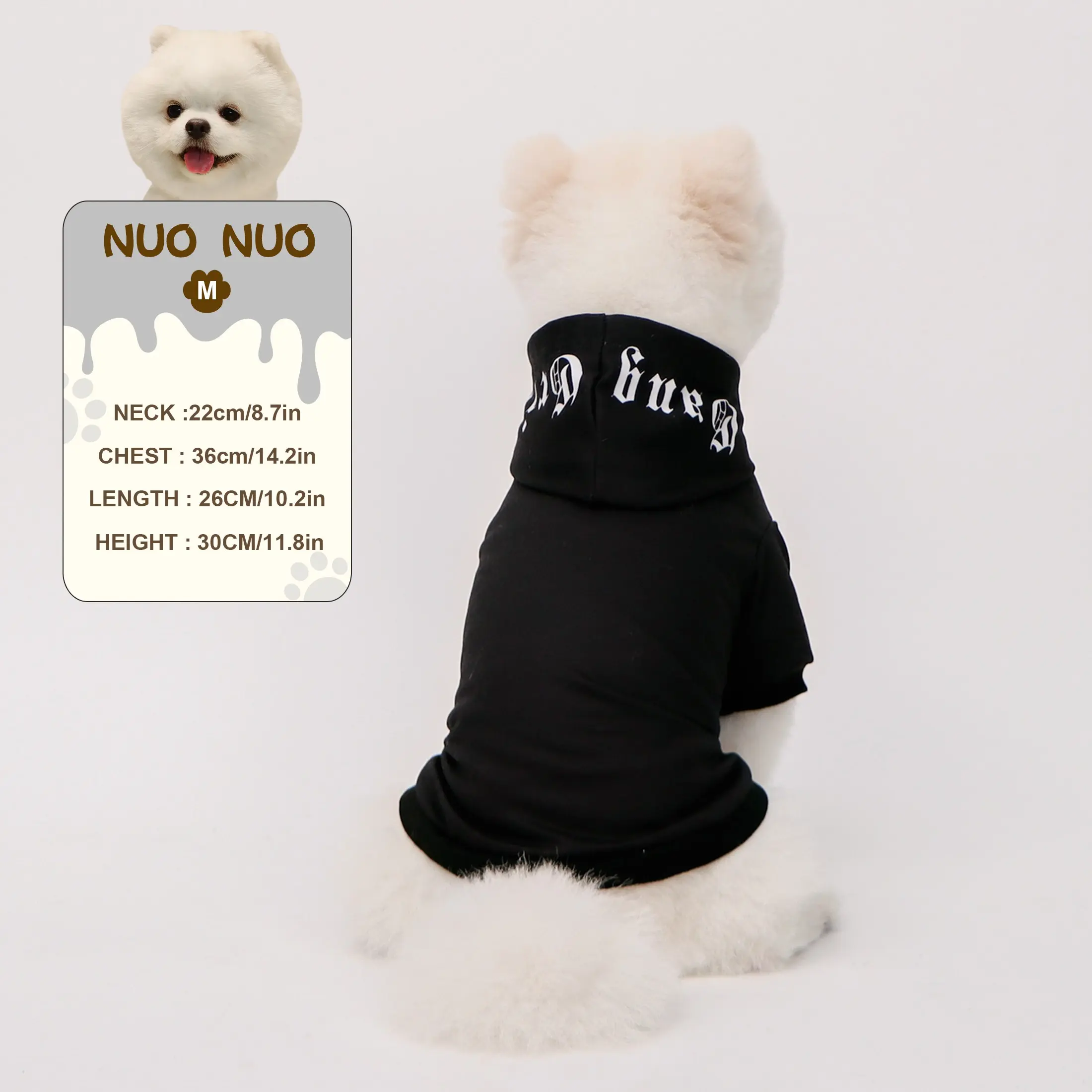 Pet Hoodie, Husky Puppy Poodle Clothes, Pink/Black Dog/Cat Hooded Sweatshirt, Soft Comfortable Pet Apparel for Small Medium Dogs Cats, Cozy Warm Winter Dog Sweater Jacket with Hood