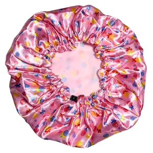 Child Satin Lined Adjustable Shower Cap - Candyland