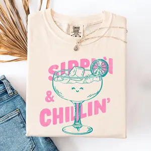 Sippin Chillin, Margarita Beach Ready, Vacation, Sunshine, Summer Fun Comfort Colors T-Shirt, Women's Comfort Colors Tee