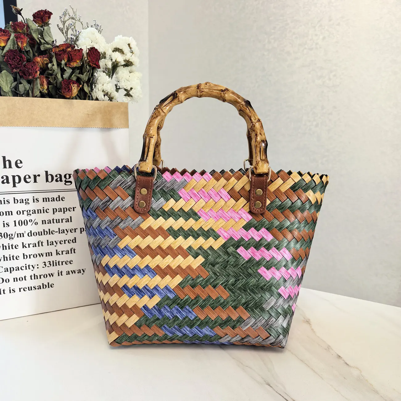 Bamboo handle six colors (naked bag)