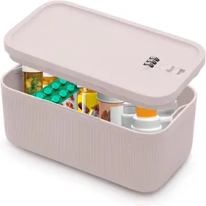 Small Medicine Lock Box with Code for Snacks, Medicine, Mobile Phone, Phone Lock Box Video Games,Social Media,Snacks Cravings,Self-Lockable Box, Phone Locker Locking Container