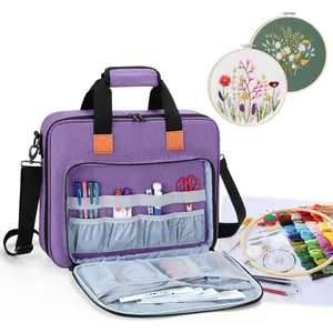 Embroidery Project Bag, Embroidery Kits Storage Bag (Bag Only), Purple