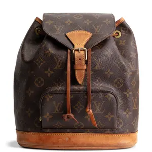 Pre-owned Louis Vuitton Monogram Coated Canvas with Vachetta Leather Trim Backpacks Vintage Montsouris Backpack MM Monogram OUTLET FINAL SALE
