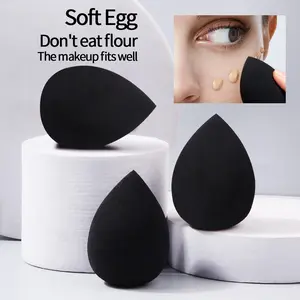 3/5PCS black Blending Beauty Sponge makeup sponge powder puff set, enlarges when exposed to water, dry and wet dual application, no powder sticking, easy to clean, professional facial Cosmetics Makeup Tool