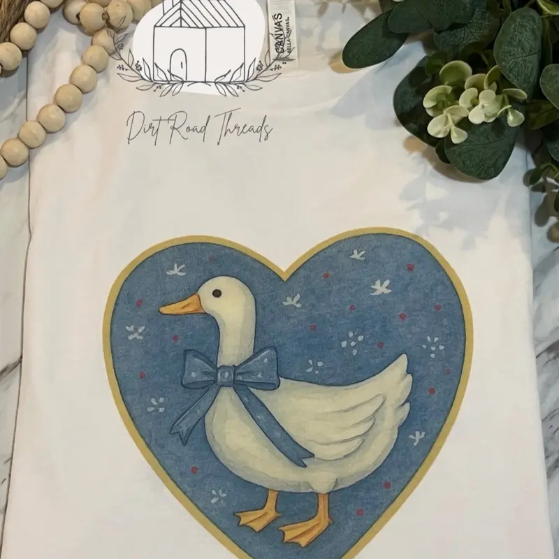 Vintage Blue heart Goose T-shirt