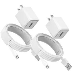 For iPhone Charger, For iPhone Cord 2 Set 6FT USB to Lightning Cable with USB Wall Charger Block Adapter Fast Charging High Speed Data Sync Cord Compatible with iPhone 14/13/12/11/XS/XR/X/8/7/5/SE2022/iPad