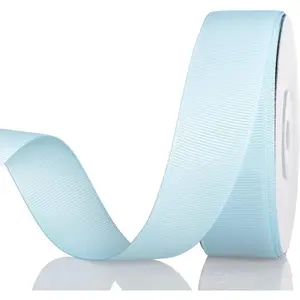 25 Yards 1 Inch Solid Grosgrain Ribbon Roll for  Wrapping DIY Hair Accessories (Light Blue)