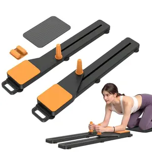2-in-1 Abs & Ski Board-Portable Core/Leg Trainer, SplitPilates-Reformer for Home Gym, Lightweight Full-BodyFitness Calisthenics Equipment Abdominal Roller Whee!