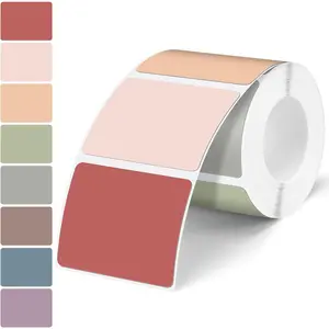 240 count/ 1 Roll Square Thermal Sticker Labels Self Adhesive Direct Thermal Labels Multipurpose Printer Paper for DIY, Name Tag, 1.18 x 1.57 inches/ 30 x 40 mm(Multicolor)