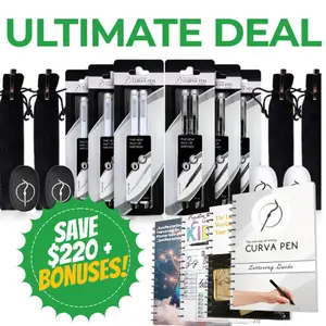 Curvapen's Ergonomic Pen 6 Pack Sale (The Legacy Bundle)