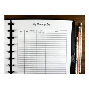 Running Log Inserts for Discbound Planners, Fits with Circa Letter, Arc by Staples, TUL, Letter Size (8.5 x 11 inches), (Planner sold separately)