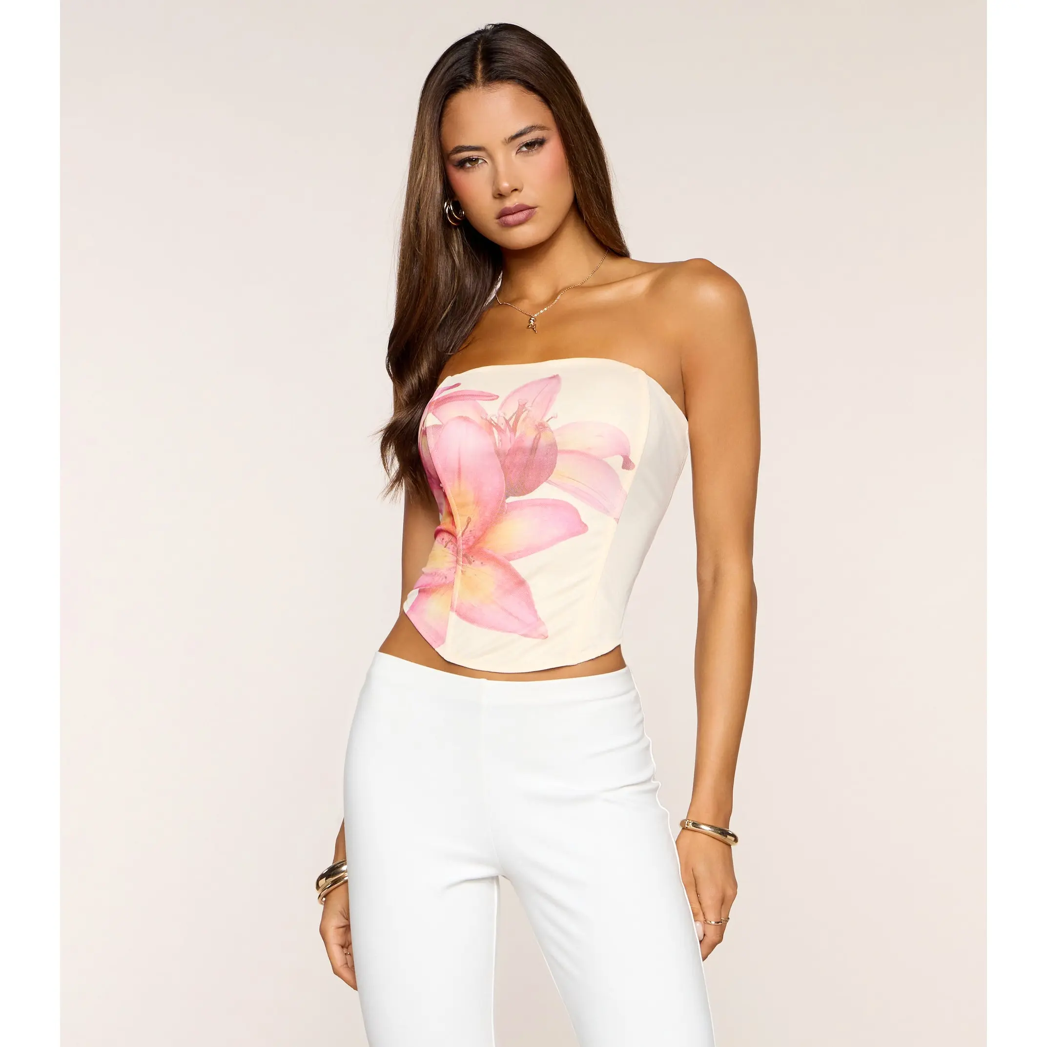 Postcard Crush Floral Corset Top