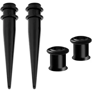 1g 7mm 2 Pairs 316L Steel Tapers and Tunnels Ear Stretching Kit Gauges Gauging Plugs