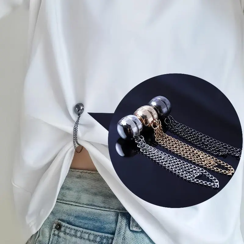 1/3pcs T-shirt Shortening Clothes with Adjustable Buckle, Hem Too Long Fixed Button, Magnetic Mother Buckle, Waist Button, Adjustable Buttons