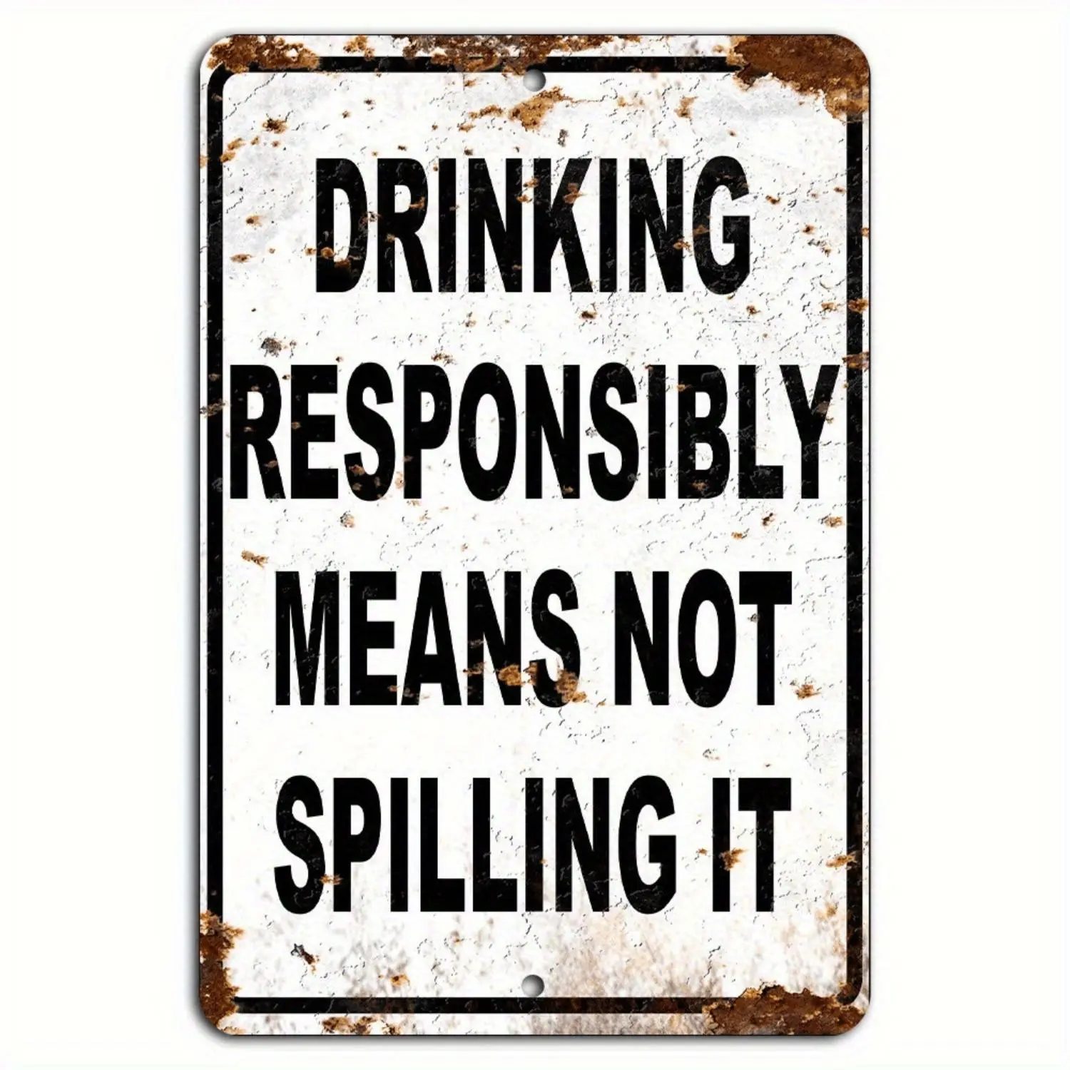 2D Flat, 1pc Vintage Humorous "Responsible Means Not Spilling It" Wall Sign - Distressed Artificial Bar Decor Suitable for Home Bars, for Man Cave, Kitchen, - Funny Slogan Decoration for Responsible Tipple Enjoyment, 2D Flat Halloween Christmas Decor