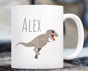 Dinosaur Mug, Dinosaur Gifts for Women, Mom, Dinosaur Coffee Mug, Dinosaur Gifts for Kids, Boys Dinosaur Cups with Name, Personalized