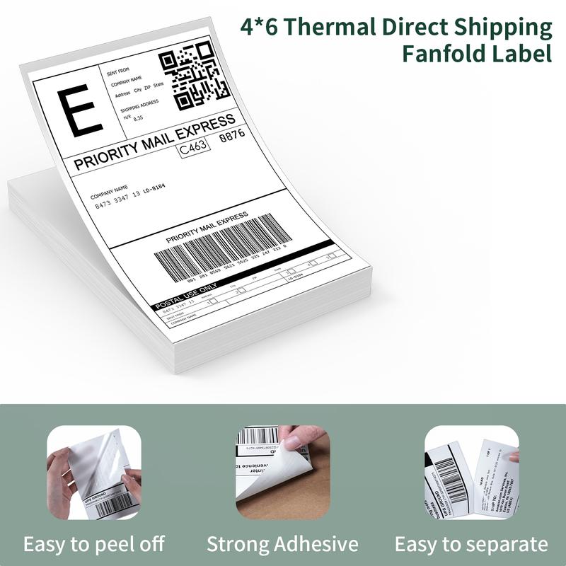 4''x6'' Thermal ShippIng Label for Jadens printer 3 Inch Printing Sticker Paper Waterproof BPA-Free 500 Sheets