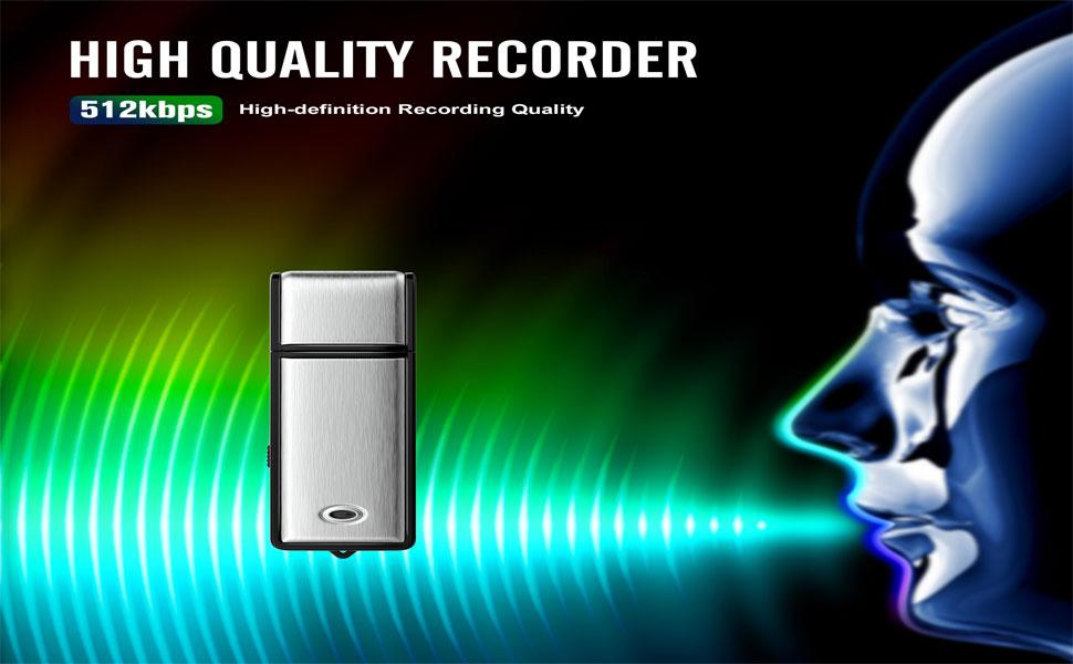 32G recorder, digital audio recording device, with 750 hours of recording capacity, noise reduction function, USB recording device, rechargeable recorder, suitable for lectures, interviews, conferences, and classes