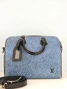 Pre-owned Epi leather Shoulder Bags Louis Vuitton Epi Speedy Bandouliere 25 Denim Light Bag【SN4106】