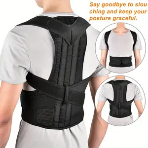 Adjustable Breathable Back Brace - Posture Corrector, Posture Straightener for Lower Lumbar Support, Waist Belt for Workout, Gym, Sports & Office Sitting