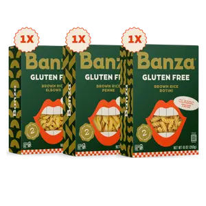 Banza Brown Rice Pasta - Made in Italy, Classic Taste & Texture, Perfect for Leftovers
