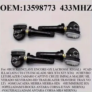 1Pcs/4Pcs OEM#13598773 #433MHZ TPMS/Tire Pressure Sensor For:#BUICK(ENCLAVE ENCORE-GX LACROSSE REGAL) #CADILLAC(ATS CT6 CTS ESCALADE SRX XT4 XT5 XT6) #CHEVROLET(BLAZER CAMARO CAPTIVE CRUZE IMPALA MALIBU SILVERADO TRAILBLAZER TRAX VOLT) #GMC #OPEL...
