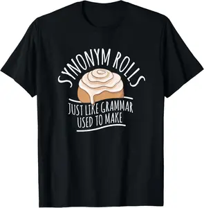 Men's "Synonym Rolls" Grammar Pun Cinnamon Roll T-Shirt