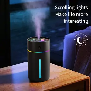 9015 Portable Mini Humidifier with Seven-Color LED Light, Ideal for Car Home Office Travel, Night Light and Auto Shut off Function