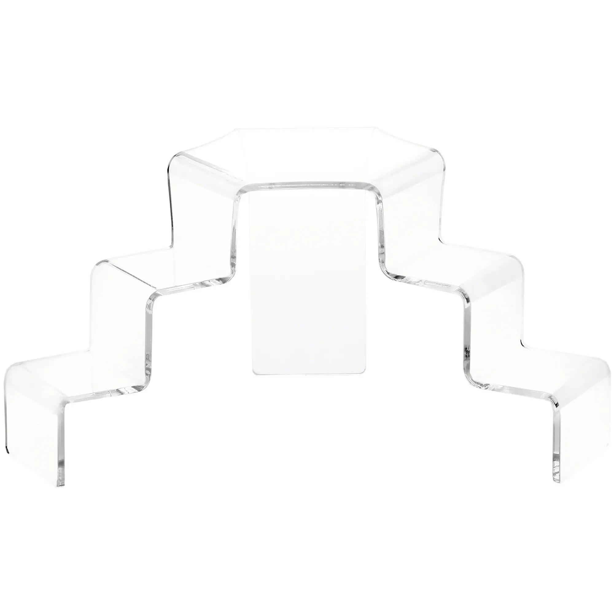 Plymor Clear Acrylic 3-Step, 2-Sided Stair Display Riser