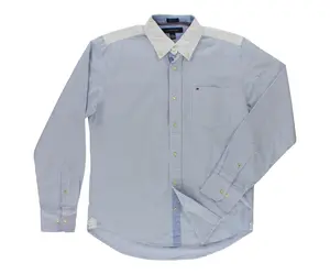 Tommy Hilfiger Men's Collar Striped Button Down Light Blue/White