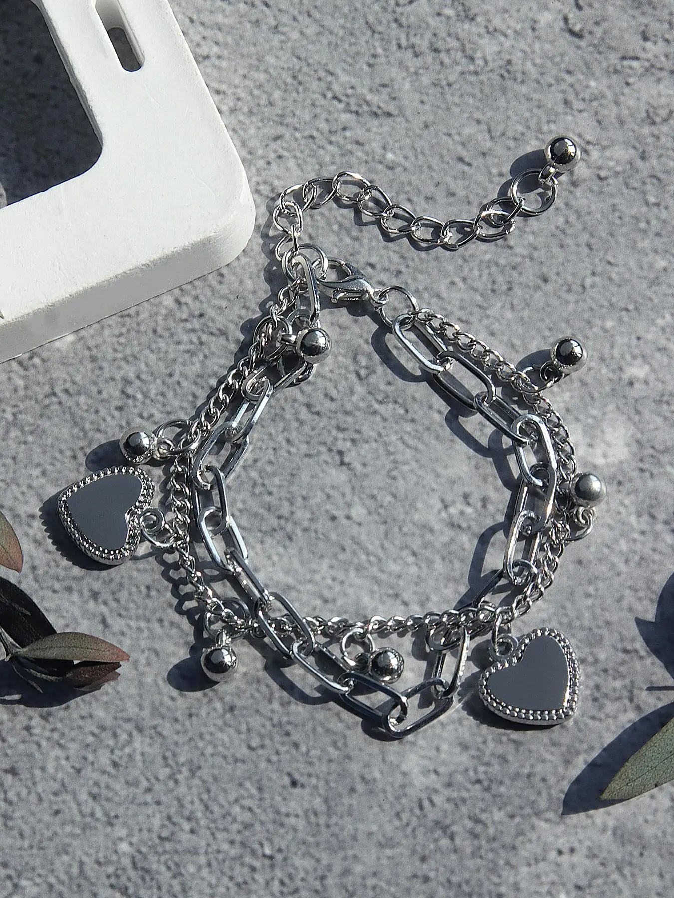 Fashion Heart Design Link Bracelet, Fashion Jewelry for Party, Daily Clothing Decor, Trendy All-match & Exquisite Jewelry for Birthday Gift