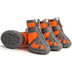Breathable Mesh Pet Dog Shoes - Anti-Slip Sports Sneakers for Spring/Summer Walks & Adventures | Reflective Puppy Boots for Small Dogs