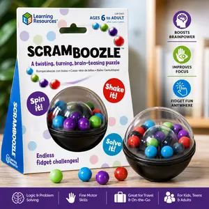 Scramboozle Puzzle Ball - 3D Brain Teaser Logic Game for Kids & Adults, Problem-Solving Travel Board Game (Toys & Hobbies)