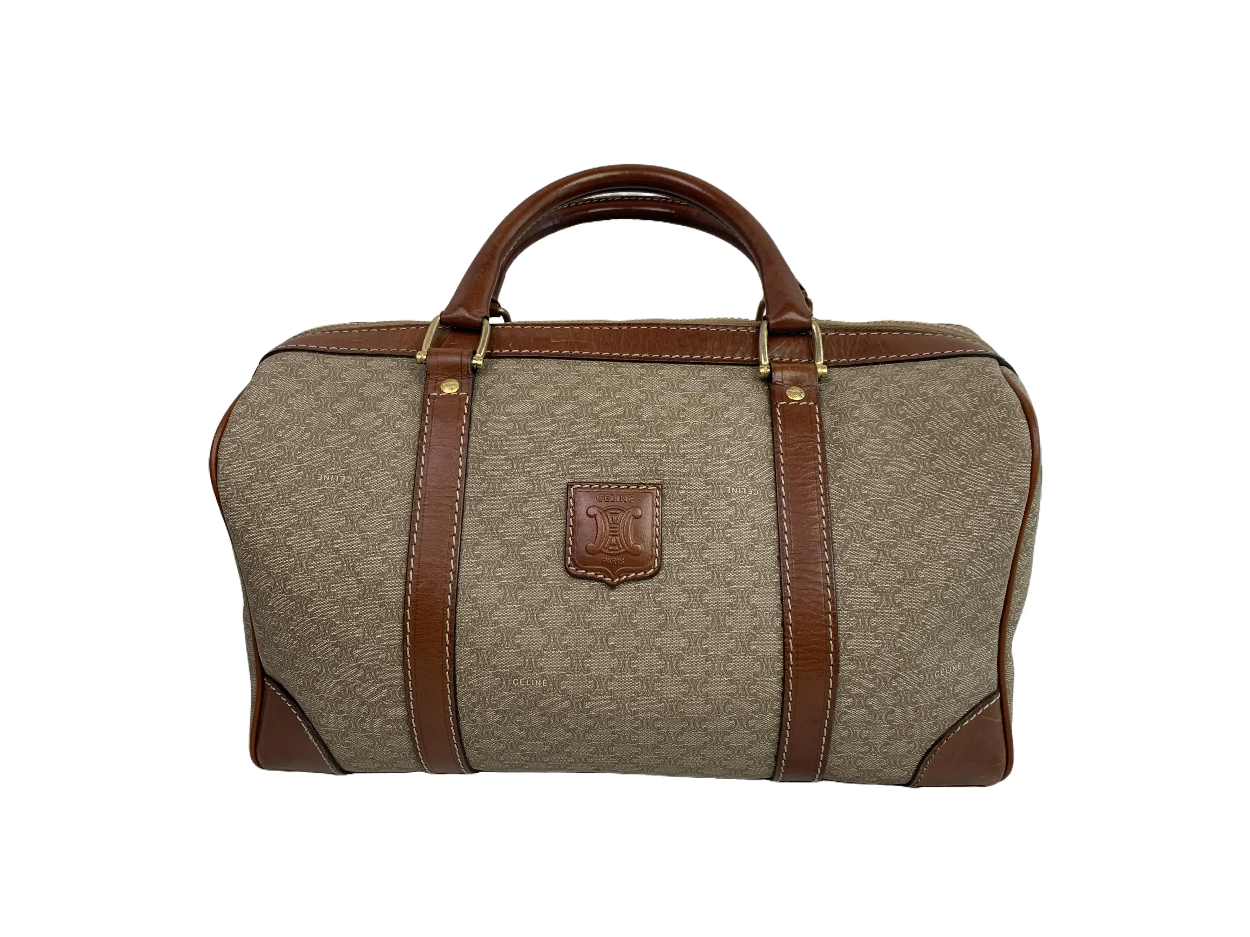 Pre-owned Celine Vintage Monogram Canvas Boston Handbag/WJ08709066/9066