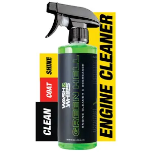 Green Hell Engine Machine Cleaner & Degreaser - Car Detailing Professional Strength Cuts Through Grime  Grease Oil Debris Build-up 16 Fl Oz