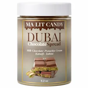 Dubai Chocolate Jar - 5.2 oz – Chocolate Kataifi Pistachio Cream with Tahini – Dubai Chocolate Bar Spread for Waffles & Pancakes, Desserts, & Gourmet Gift